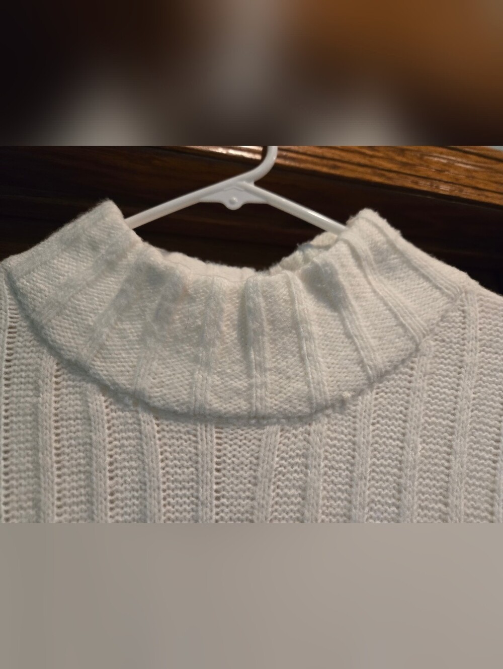 Time and Tru Cream Ribbed Cowl Neck Sweater - Picture 2 of 15
